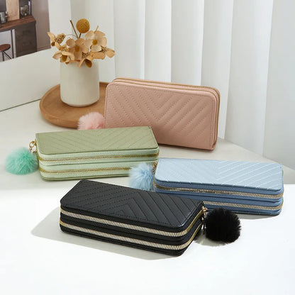 Women's Leather Wallet Woman Luxury Long Wallets Fashion Women Purses Money Bags Handbags Womens Purse Cards Holder