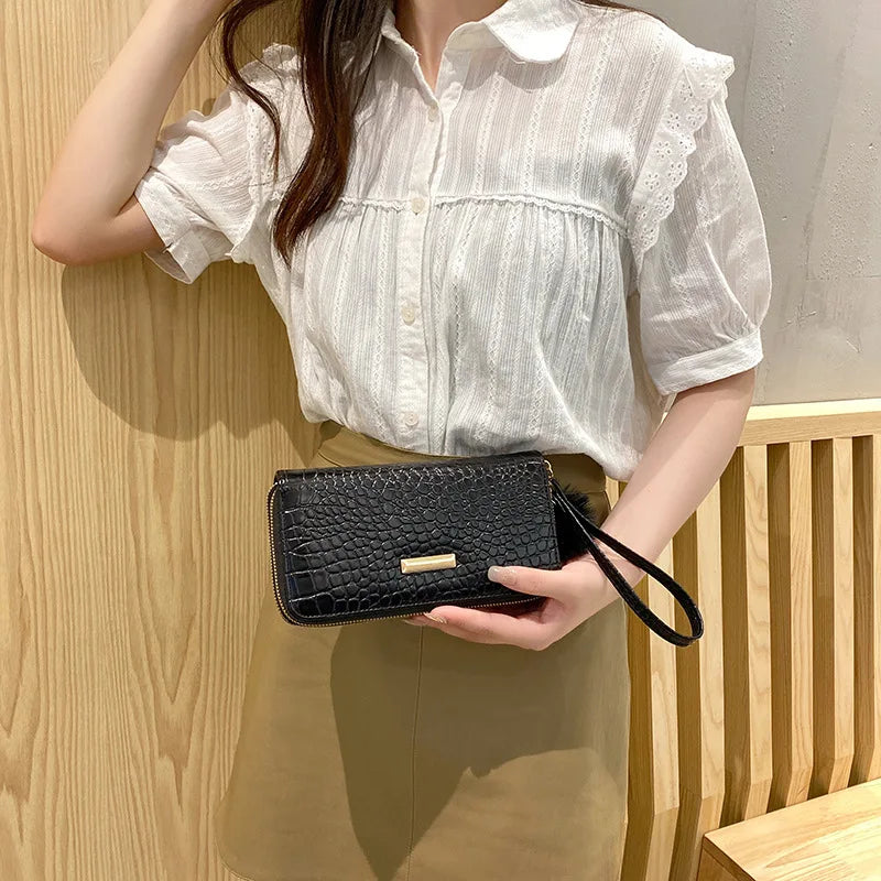 Women's Leather Wallet Woman Luxury Long Wallets Fashion Women Purses Money Bags Handbags Womens Purse Cards Holder