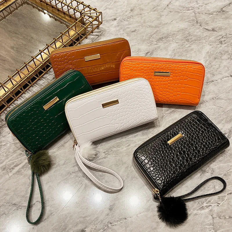 Women's Leather Wallet Woman Luxury Long Wallets Fashion Women Purses Money Bags Handbags Womens Purse Cards Holder