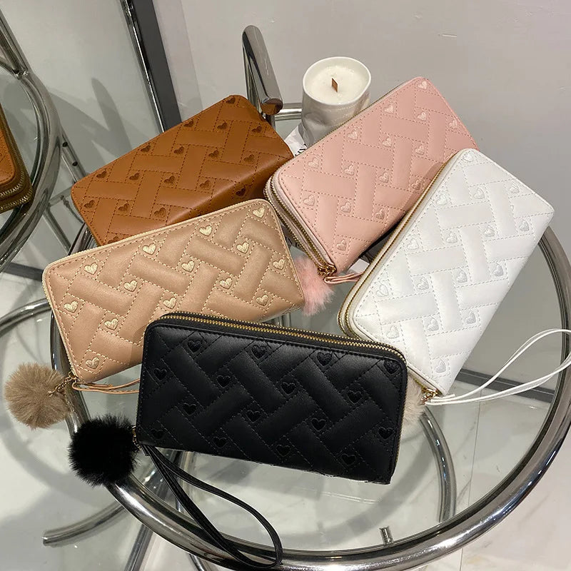 Women's Leather Wallet Woman Luxury Long Wallets Fashion Women Purses Money Bags Handbags Womens Purse Cards Holder