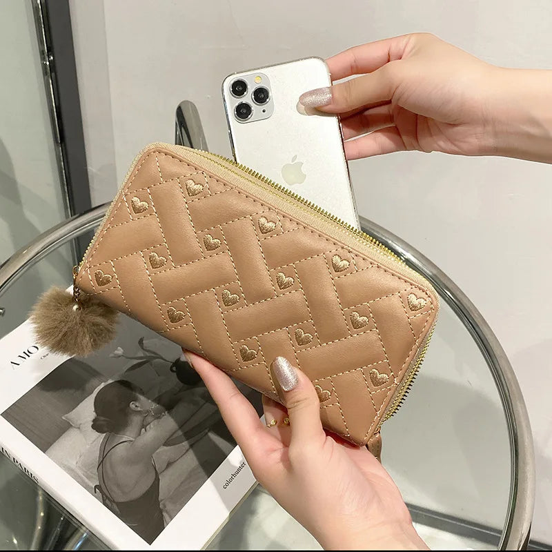 Women's Leather Wallet Woman Luxury Long Wallets Fashion Women Purses Money Bags Handbags Womens Purse Cards Holder