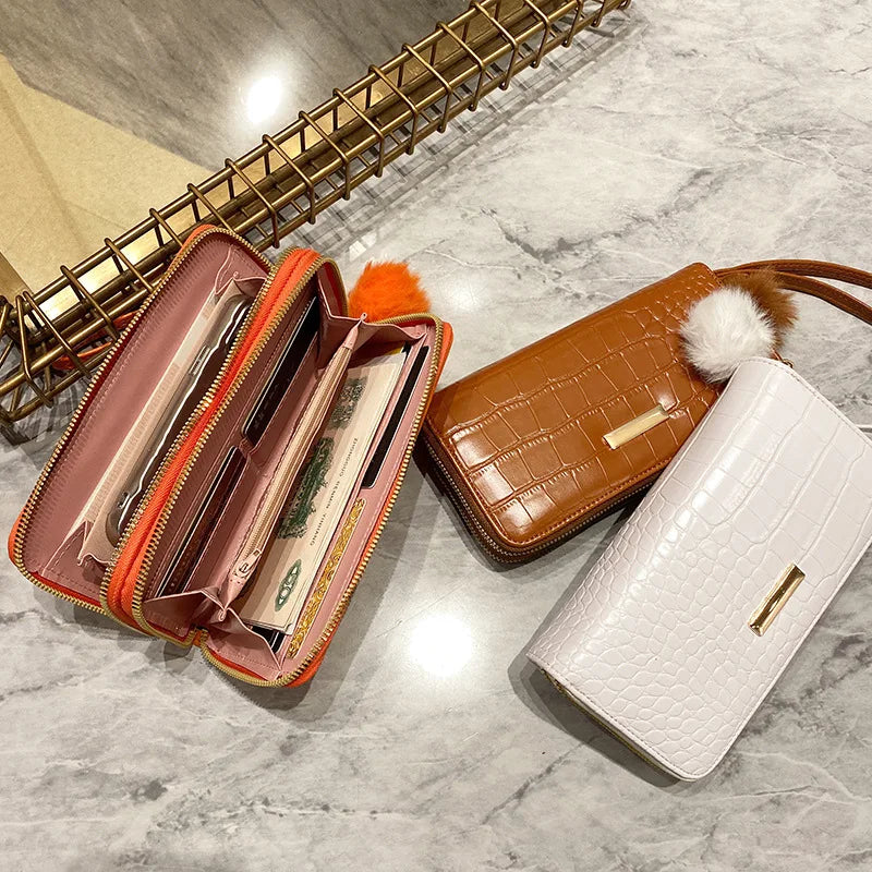 Women's Leather Wallet Woman Luxury Long Wallets Fashion Women Purses Money Bags Handbags Womens Purse Cards Holder