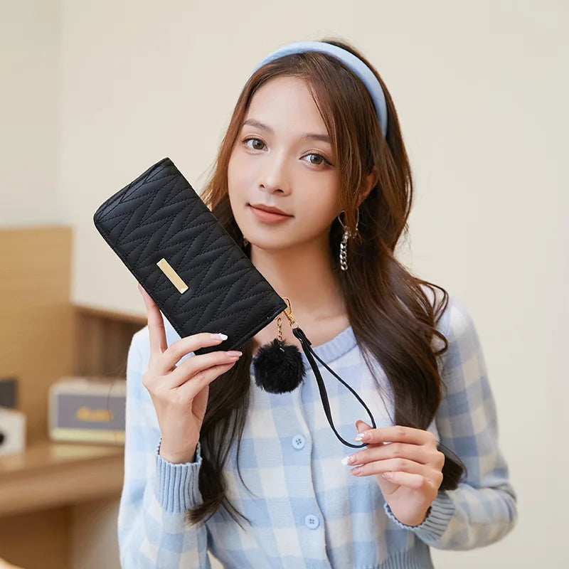 Women's Leather Wallet Woman Luxury Long Wallets Fashion Women Purses Money Bags Handbags Womens Purse Cards Holder