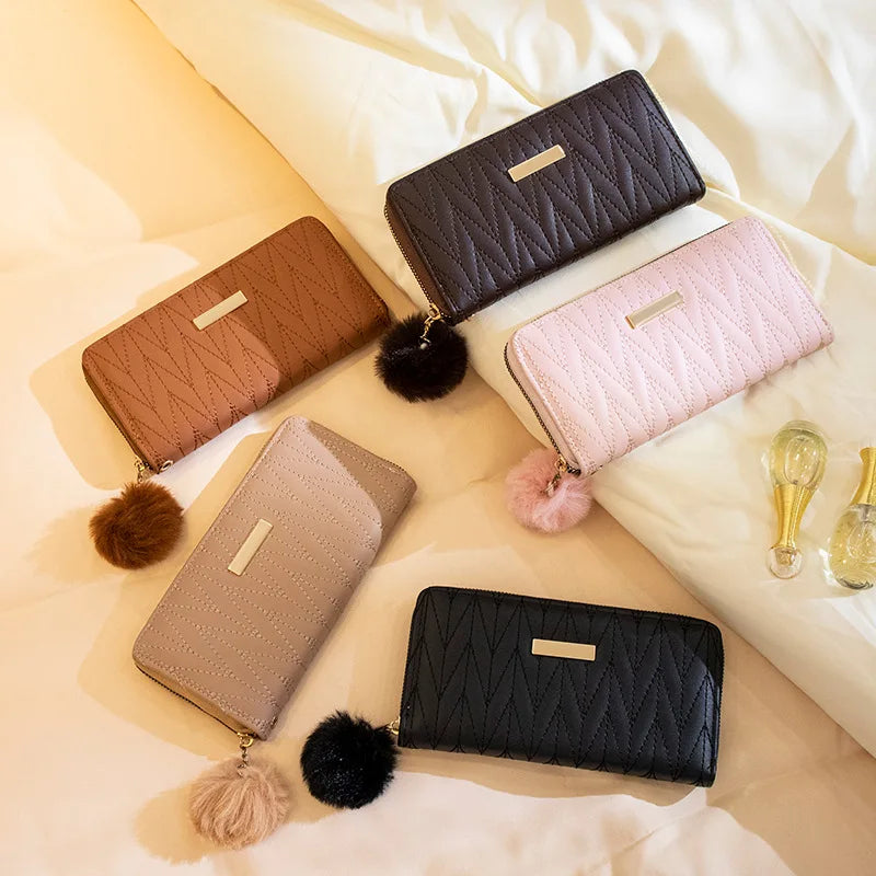 Women's Leather Wallet Woman Luxury Long Wallets Fashion Women Purses Money Bags Handbags Womens Purse Cards Holder