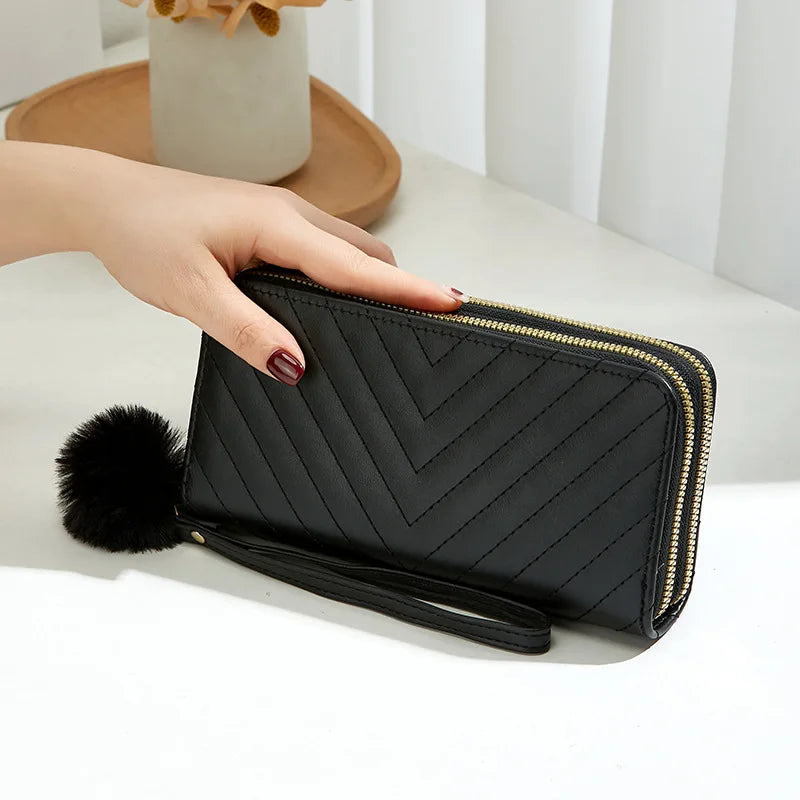 Women's Leather Wallet Woman Luxury Long Wallets Fashion Women Purses Money Bags Handbags Womens Purse Cards Holder