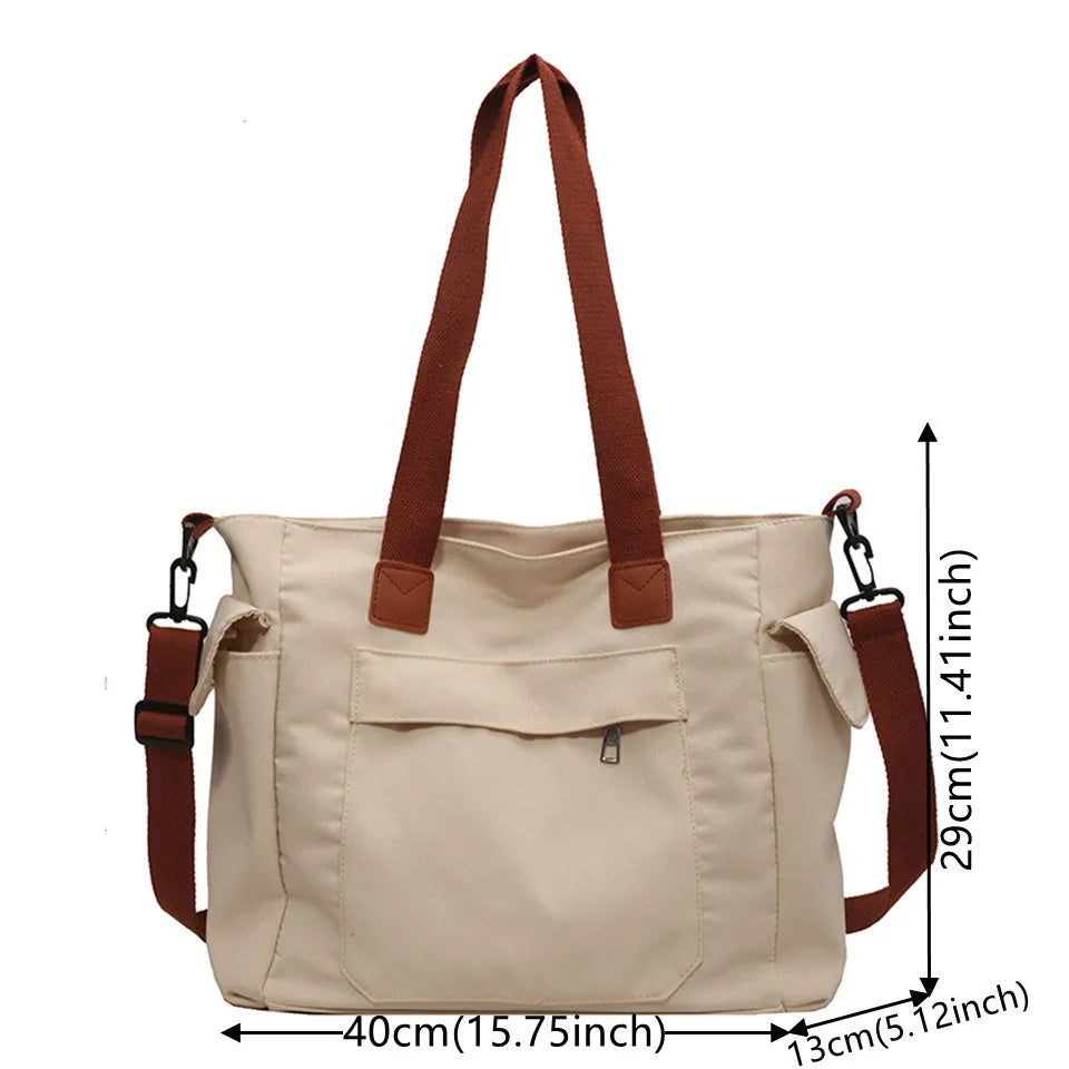 Women's Leisure Canvas Armpit Shoulder Bags Large-capacity Light Ladies Crossbody Bags Female Fashion Versatile Tote Bags