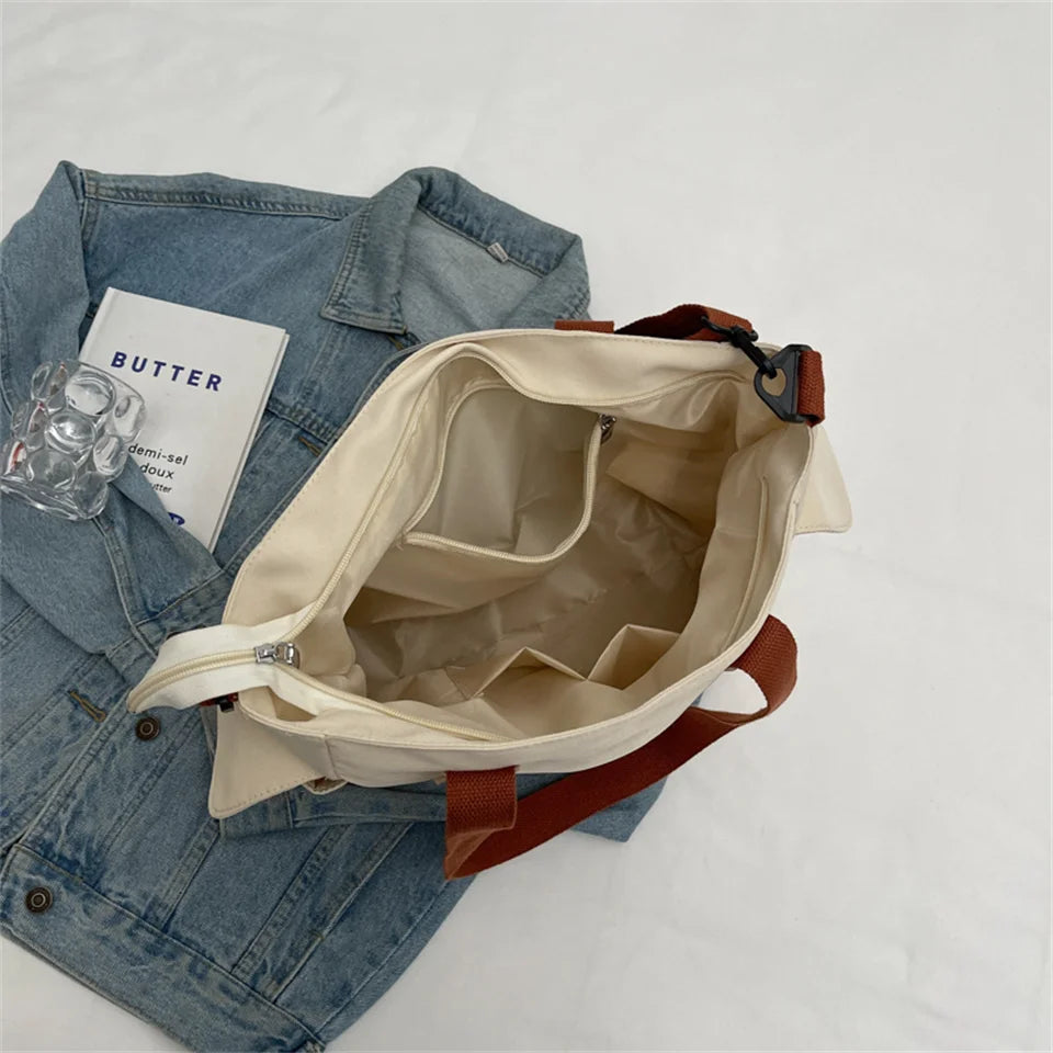 Women's Leisure Canvas Armpit Shoulder Bags Large-capacity Light Ladies Crossbody Bags Female Fashion Versatile Tote Bags