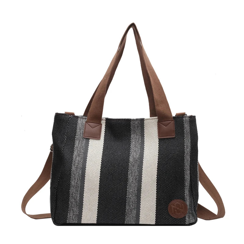 Women's Leisure Canvas Shoulder Bag Designer High Quality Female Light Crossbody Bag Large-capacity Ladies Fashion Shopping Bags