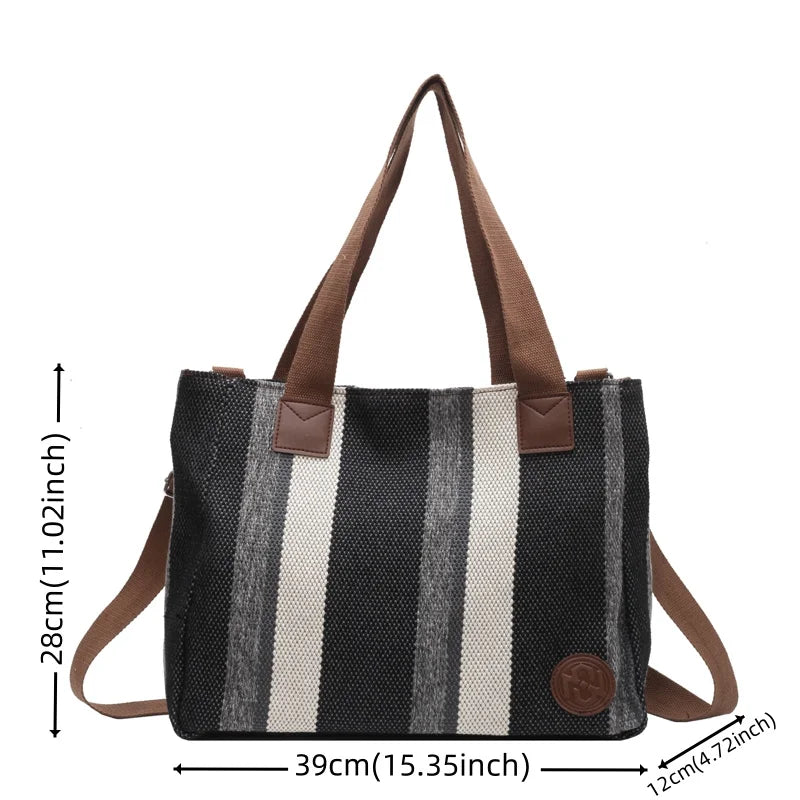 Women's Leisure Canvas Shoulder Bag Designer High Quality Female Light Crossbody Bag Large-capacity Ladies Fashion Shopping Bags