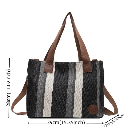 Women's Leisure Canvas Shoulder Bag Designer High Quality Female Light Crossbody Bag Large-capacity Ladies Fashion Shopping Bags