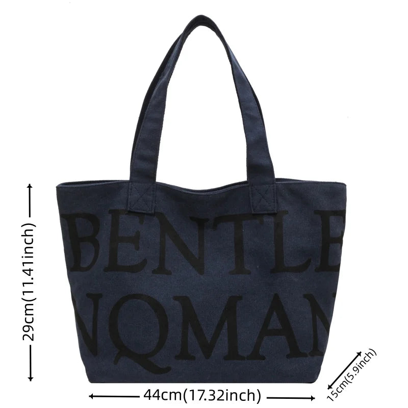 Women's Leisure Canvas Shoulder Bags Designer High Quality Ladies Fashion Handbags Large-capacity Female Trend Shopping Bags