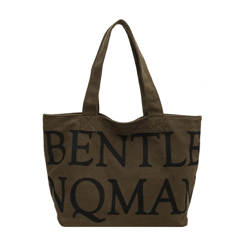 Women's Leisure Canvas Shoulder Bags Designer High Quality Ladies Fashion Handbags Large-capacity Female Trend Shopping Bags