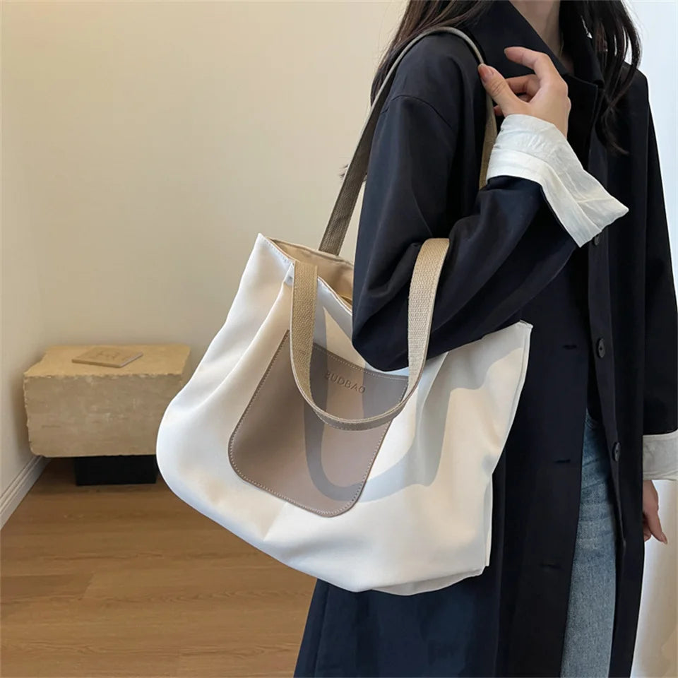 Women's Leisure Canvas Shoulder Bags Light Ladies Handbags Bags Large-capacity Female Versatile Commute Crossbody Bag