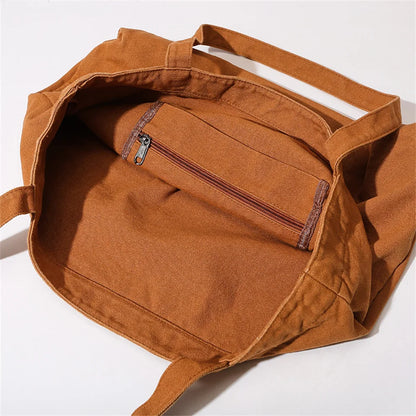Women's Leisure Canvas Shoulder Bags Retro Large-capacity Handbags Designer High Quality Fashion Female Versatile Crossbody Bags