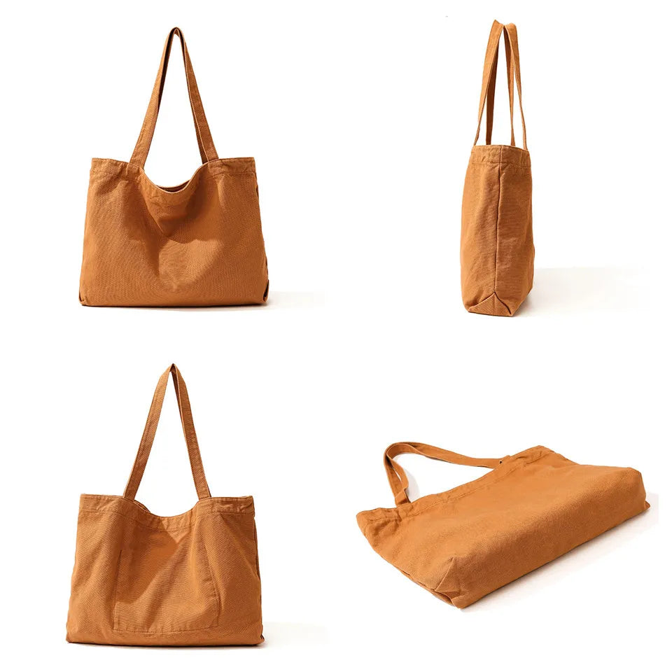 Women's Leisure Canvas Shoulder Bags Retro Large-capacity Handbags Designer High Quality Fashion Female Versatile Crossbody Bags