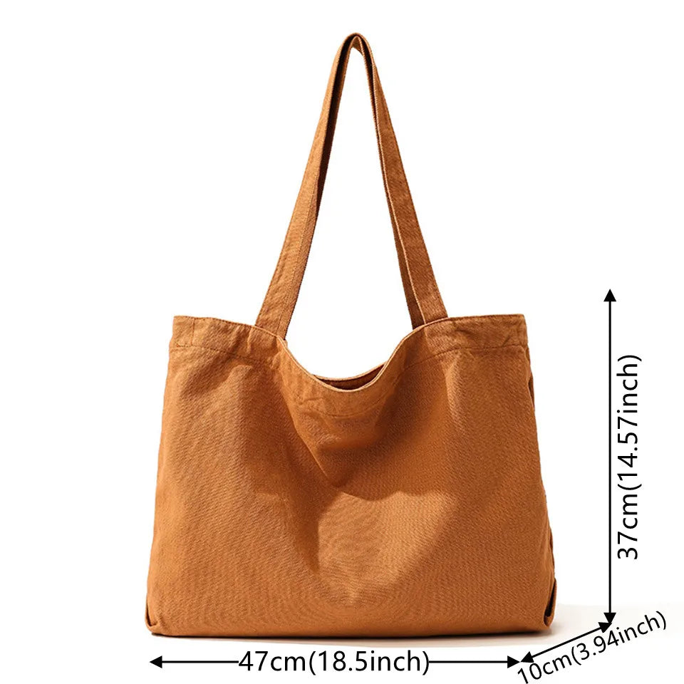 Women's Leisure Canvas Shoulder Bags Retro Large-capacity Handbags Designer High Quality Fashion Female Versatile Crossbody Bags
