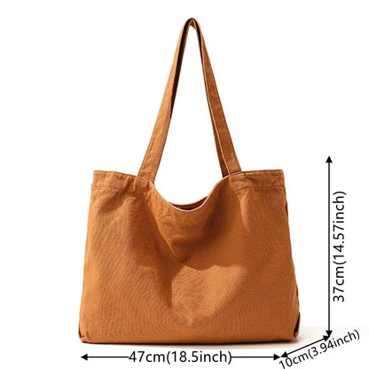 Women's Leisure Canvas Shoulder Bags Retro Large-capacity Handbags Designer High Quality Fashion Female Versatile Crossbody Bags