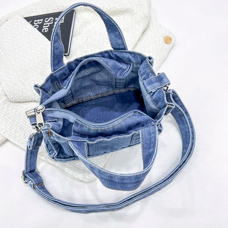 Women's Leisure Denim Crossbody Bags Large-capacity Ladies Fashion Handbags Designer High Quality Female Light Shoulder Bags