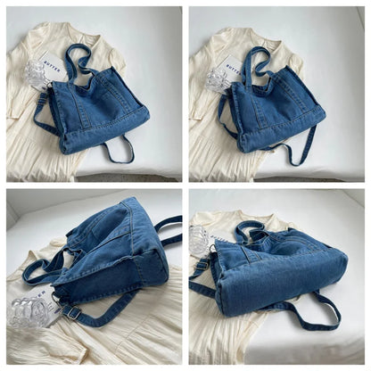 Women's Leisure Denim Shoulder Bags Designer High Quality Ladies Fashion Handbags Large-capacity Female Light Crossbody Bags