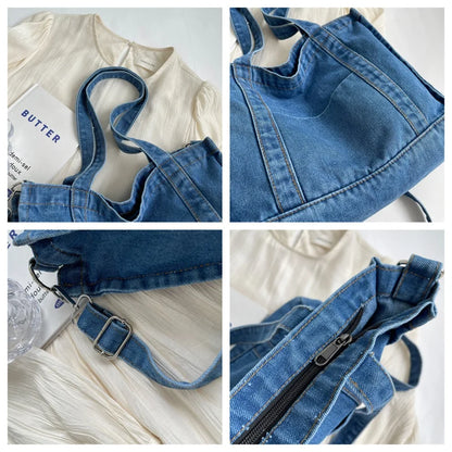 Women's Leisure Denim Shoulder Bags Designer High Quality Ladies Fashion Handbags Large-capacity Female Light Crossbody Bags