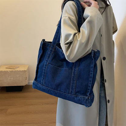Women's Leisure Denim Shoulder Bags Designer High Quality Ladies Fashion Handbags Large-capacity Female Light Crossbody Bags