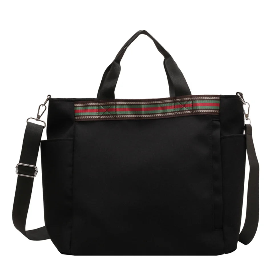 Women's Leisure Retro Canvas Shoulder Bags Large-capacity Ethnic Style Tote Bags Female Fashion Solid Color Versatile Handbags
