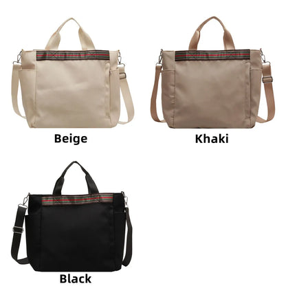 Women's Leisure Retro Canvas Shoulder Bags Large-capacity Ethnic Style Tote Bags Female Fashion Solid Color Versatile Handbags