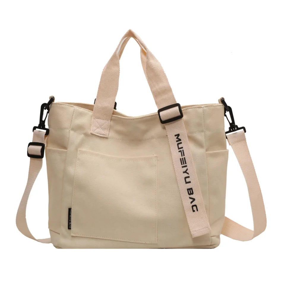 Women's Leisure Retro Canvas Shoulder Bags Large-capacity Ethnic Style Tote Bags Female Fashion Versatile Handbags