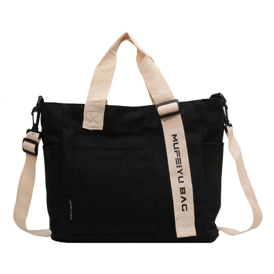 Women's Leisure Retro Canvas Shoulder Bags Large-capacity Ethnic Style Tote Bags Female Fashion Versatile Handbags
