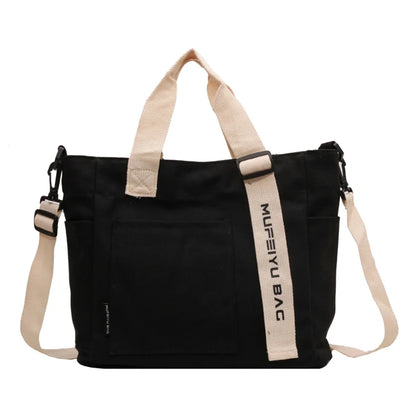 Women's Leisure Retro Canvas Shoulder Bags Large-capacity Ethnic Style Tote Bags Female Fashion Versatile Handbags