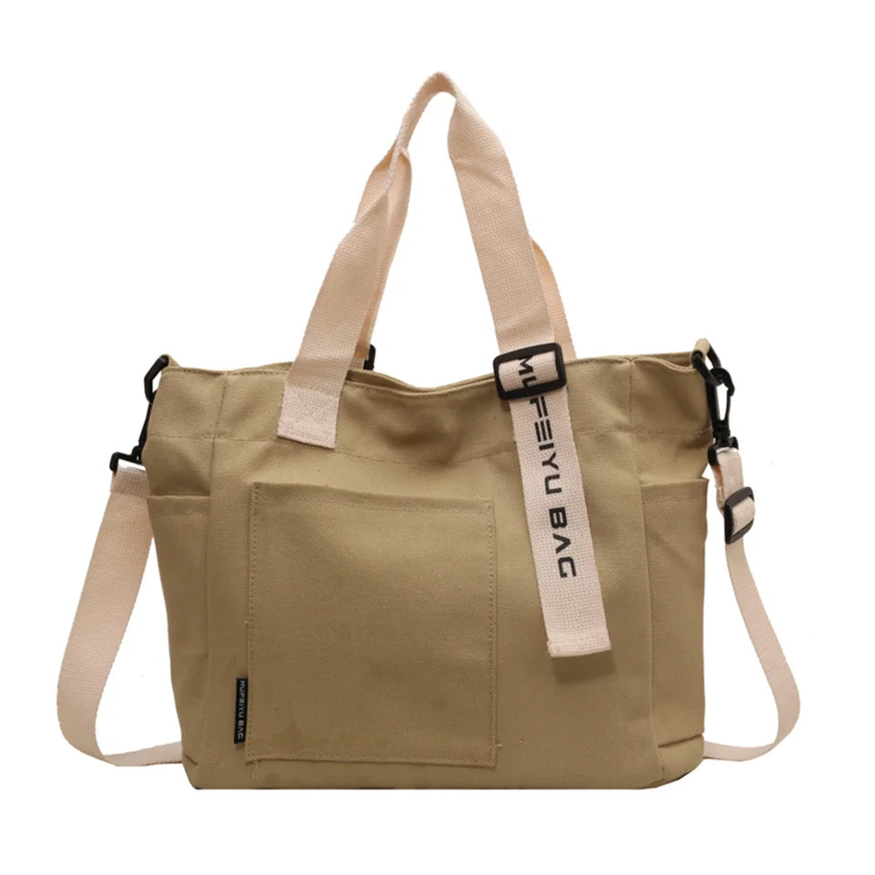 Women's Leisure Retro Canvas Shoulder Bags Large-capacity Ethnic Style Tote Bags Female Fashion Versatile Handbags