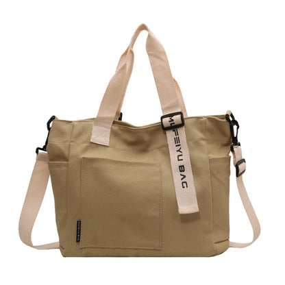 Women's Leisure Retro Canvas Shoulder Bags Large-capacity Ethnic Style Tote Bags Female Fashion Versatile Handbags