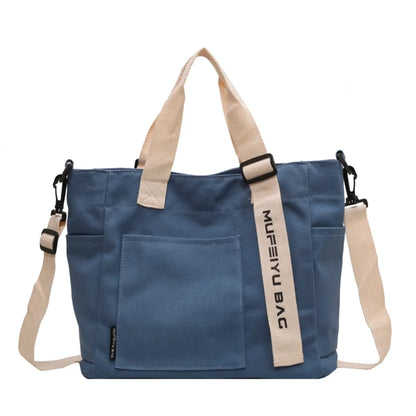 Women's Leisure Retro Canvas Shoulder Bags Large-capacity Ethnic Style Tote Bags Female Fashion Versatile Handbags