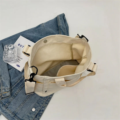Women's Leisure Retro Canvas Shoulder Bags Large-capacity Ethnic Style Tote Bags Female Fashion Versatile Handbags