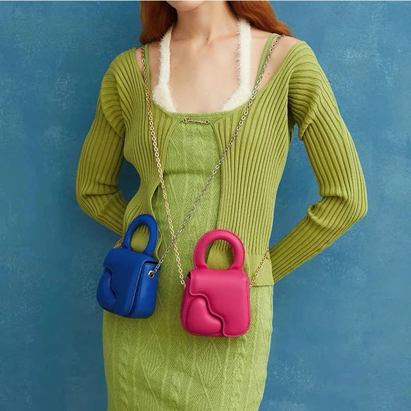 Women's Love Chain 2024 Fashion High-Quality Handbag Valentine's Day Gift Shoulder Crossbody Original Mini Bag