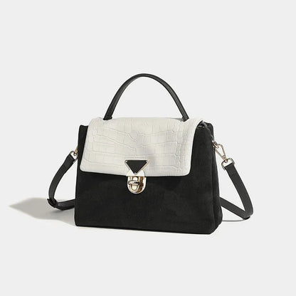 Women's Messenger 2024 Retro Crocodile Pattern Color Block Shoulder Commuting Handbag Large Capacity Crossbody Bag