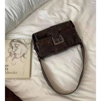 Women's New 2024 Single Shoulder Crossbody Retro Motorcycle Small Bag Underarm Bag