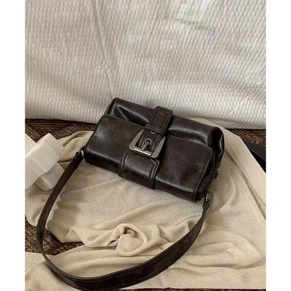 Women's New 2024 Single Shoulder Crossbody Retro Motorcycle Small Bag Underarm Bag