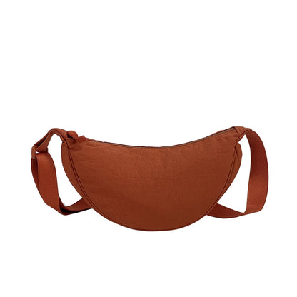 Women's New Simple Shoulder Canvas Bag Nylon Messenger Bag Trendy Dumpling Bag Lightweight Small Shoulder Bag Armpit Bag
