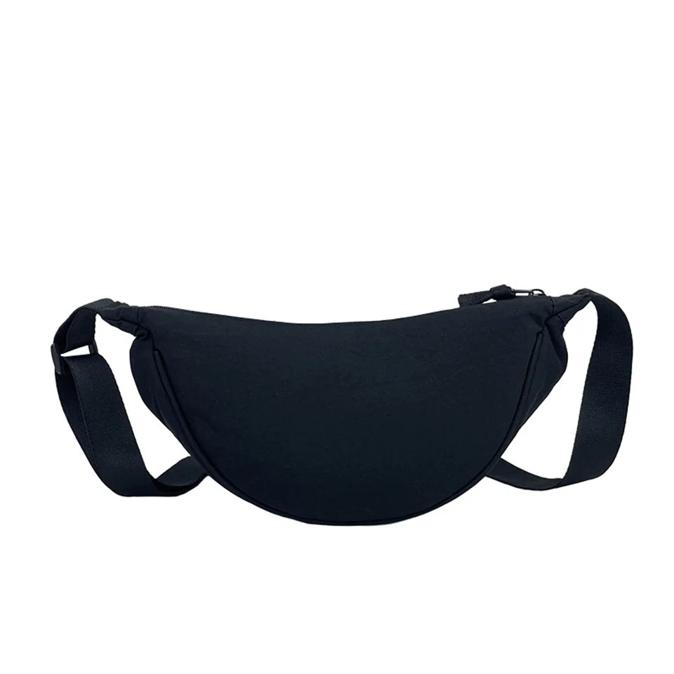 Women's New Simple Shoulder Canvas Bag Nylon Messenger Bag Trendy Dumpling Bag Lightweight Small Shoulder Bag Armpit Bag