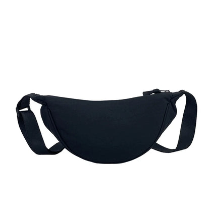 Women's New Simple Shoulder Canvas Bag Nylon Messenger Bag Trendy Dumpling Bag Lightweight Small Shoulder Bag Armpit Bag