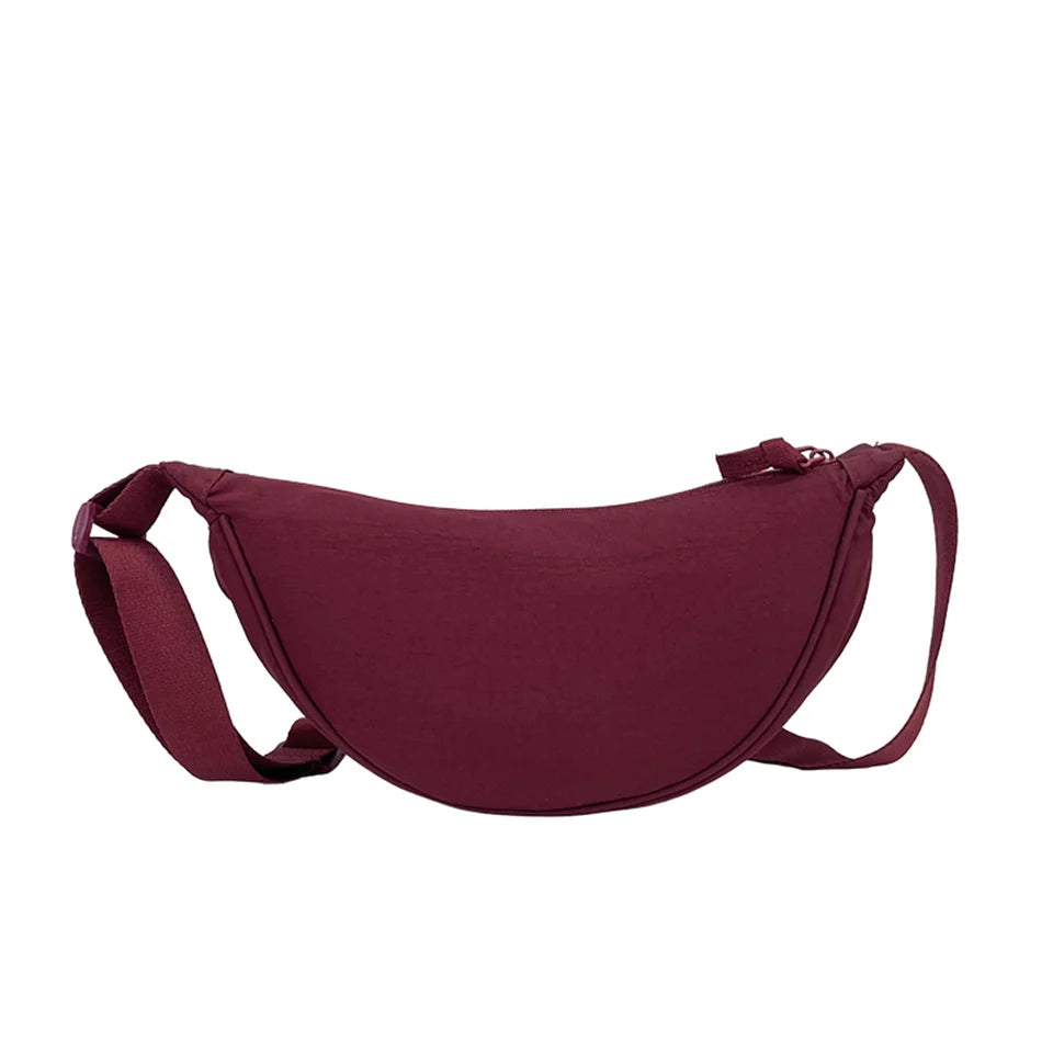 Women's New Simple Shoulder Canvas Bag Nylon Messenger Bag Trendy Dumpling Bag Lightweight Small Shoulder Bag Armpit Bag