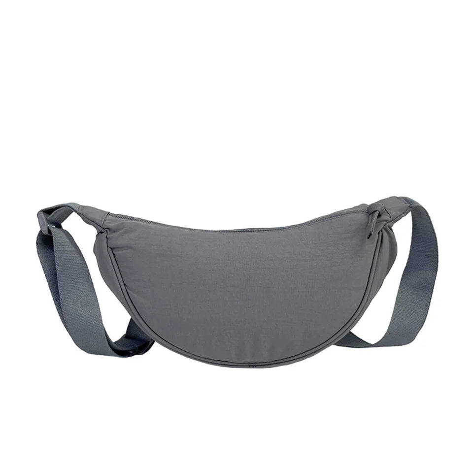 Women's New Simple Shoulder Canvas Bag Nylon Messenger Bag Trendy Dumpling Bag Lightweight Small Shoulder Bag Armpit Bag