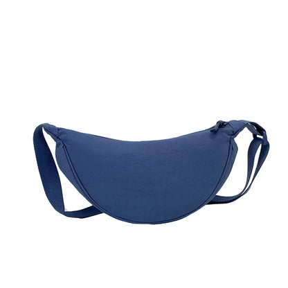 Women's New Simple Shoulder Canvas Bag Nylon Messenger Bag Trendy Dumpling Bag Lightweight Small Shoulder Bag Armpit Bag