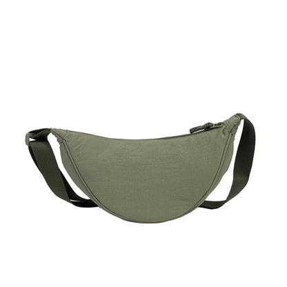 Women's New Simple Shoulder Canvas Bag Nylon Messenger Bag Trendy Dumpling Bag Lightweight Small Shoulder Bag Armpit Bag
