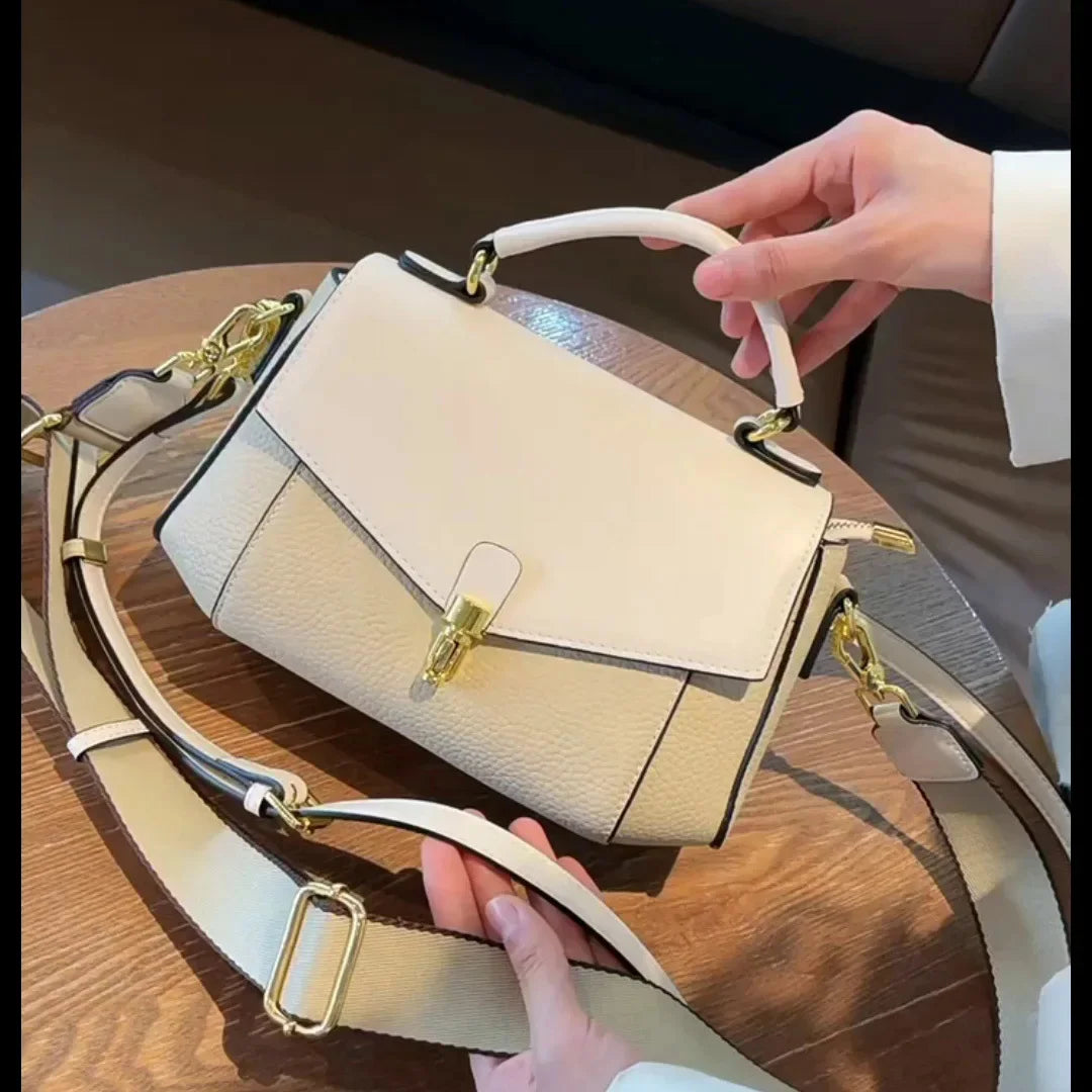 Women's New Trendy All-match Genuine Leather Messenger Shoulder Bag Ladies Fashion First Layer Cowhide Handbag High Quality