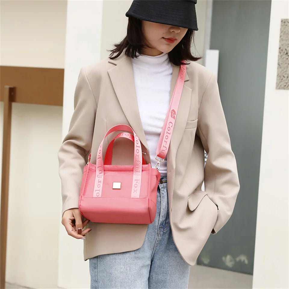 Women's Nylon Crossbody Shopping Bag Female Travel Handbag Ladies Messenger Bag Light Tote Shoulder Bag