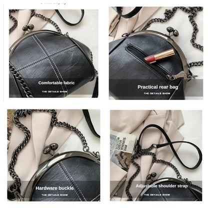 Women's PU Leather Shoulder Waterproof Shell Chain Handbag Ladies Fashion Designer Crossbody Sling Messenger Bag for Female