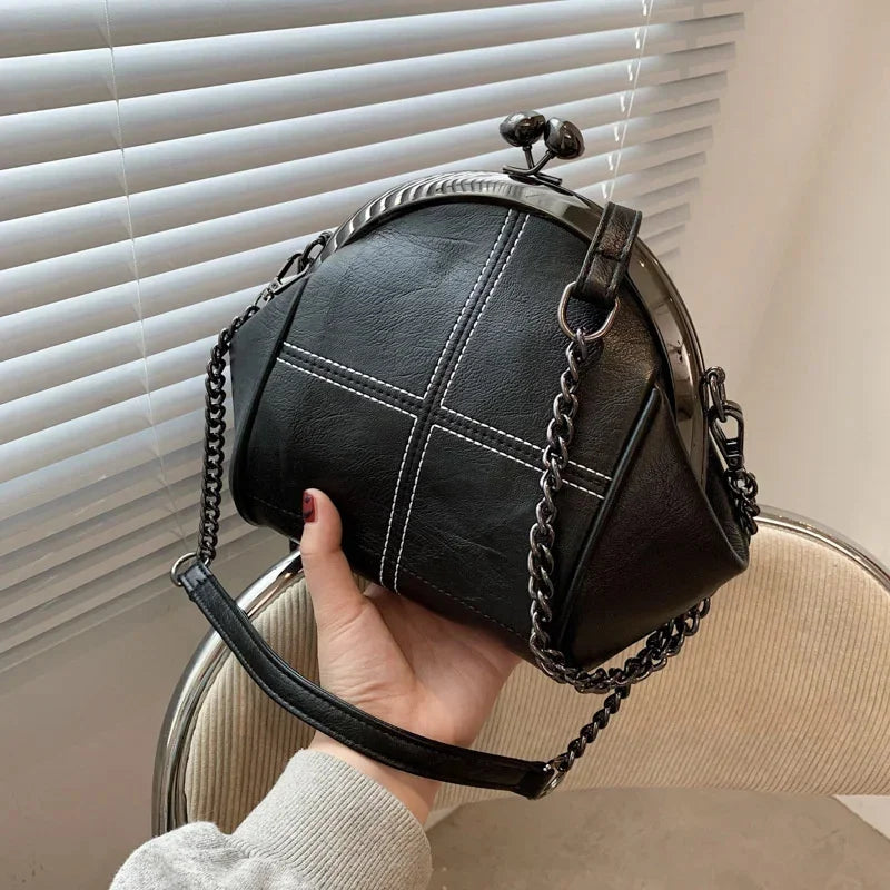 Women's PU Leather Shoulder Waterproof Shell Chain Handbag Ladies Fashion Designer Crossbody Sling Messenger Bag for Female