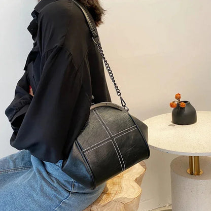 Women's PU Leather Shoulder Waterproof Shell Chain Handbag Ladies Fashion Designer Crossbody Sling Messenger Bag for Female